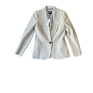J.Crew Blazer Womens Parke Linen Blend One Button Lined, Size 0